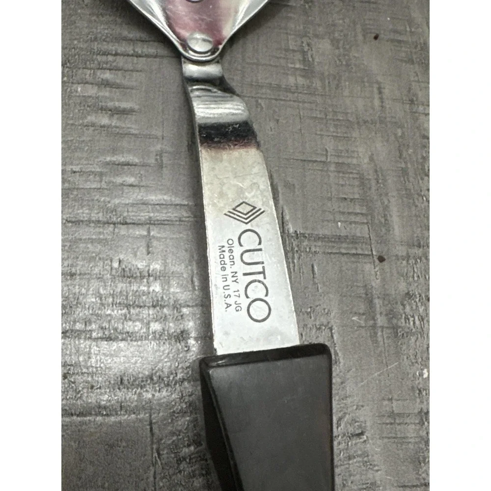 Vintage 1989 Cutco Utensil Set Rack Sharpener Black Brown Marble Handles